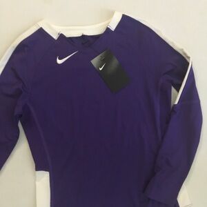 Nike Purple Long-Sleeve Athletic Tee with White Trim